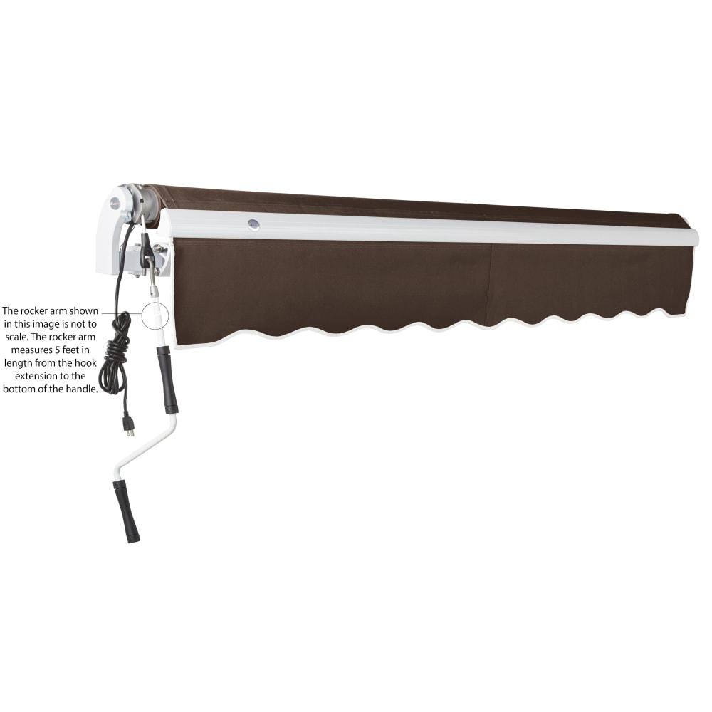 10' x 8' Maui Left Motor Left Motorized Patio Retractable Awning, Brown. Picture 6