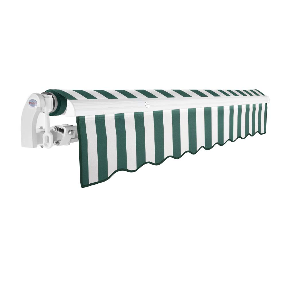 10' x 8' Maui Manual Patio Retractable Awning, Forest/White Stripe. Picture 2