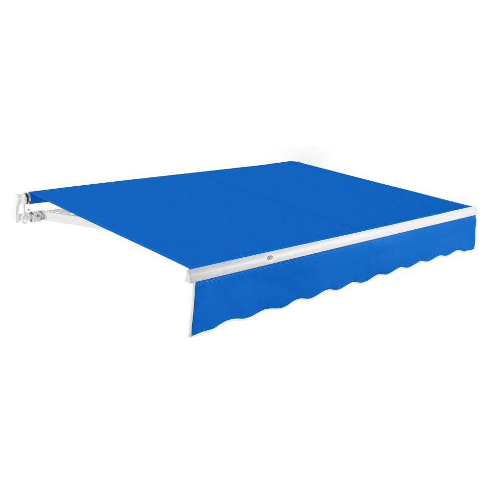 10' x 8' Maui Manual Manual Patio Retractable Awning Acrylic Fabric, Bright Blue. Picture 1
