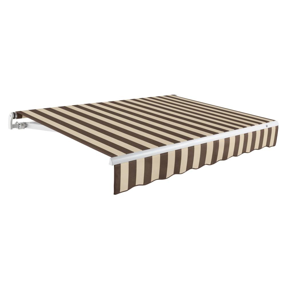 14' x 10' Maui Right Motorized Patio Retractable Awning, Brown/Tan Stripe. Picture 1
