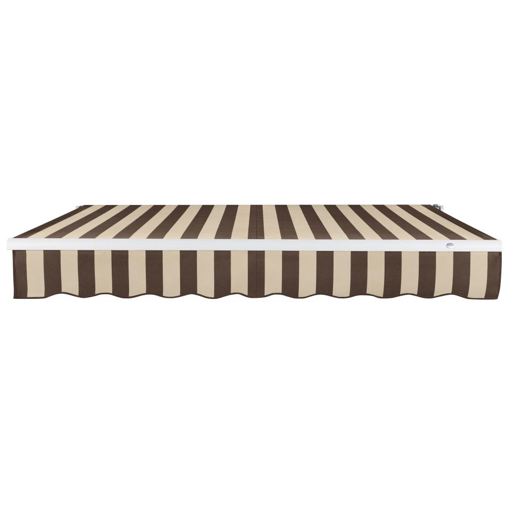 14' x 10' Maui Right Motorized Patio Retractable Awning, Brown/Tan Stripe. Picture 3