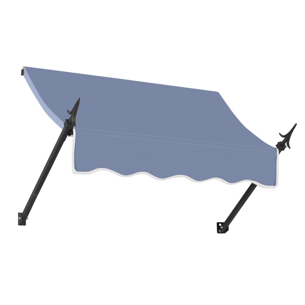 Awntech 4.375 ft New Orleans Fixed Awning Acrylic Fabric, Dusty Blue. Picture 1