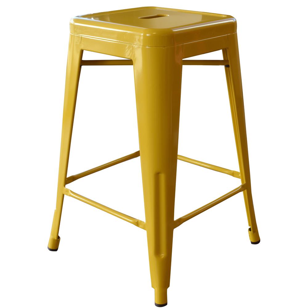 AmeriHome Loft Gold 24 in. Metal Bar Stool - 3 Piece. Picture 3