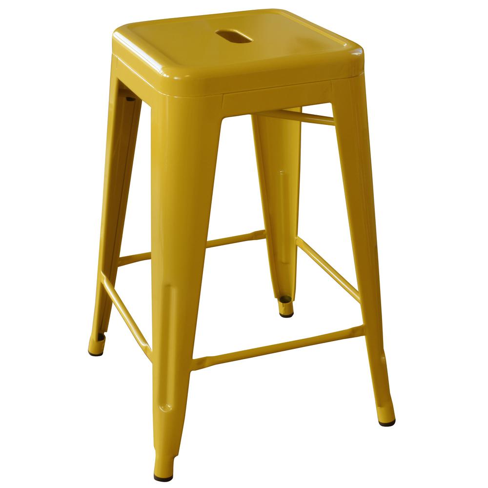 AmeriHome Loft Gold 24 in. Metal Bar Stool - 3 Piece. Picture 4