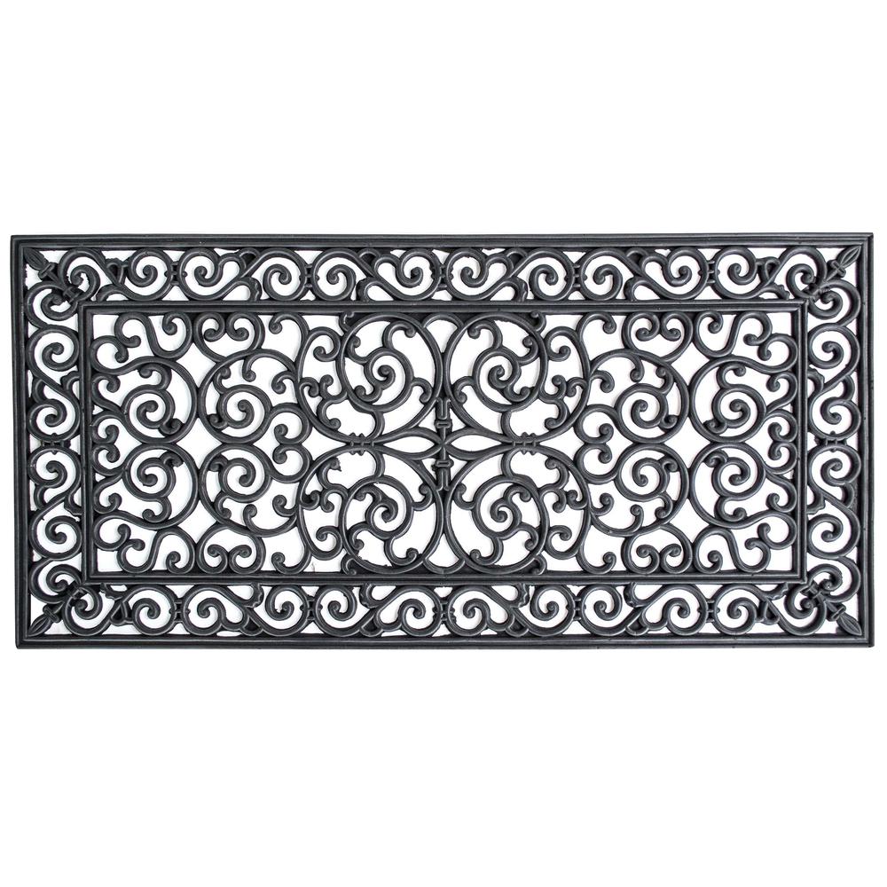 Decorative Scrollwork Entryway Rubber Mat Set - 5 Piece. Picture 2