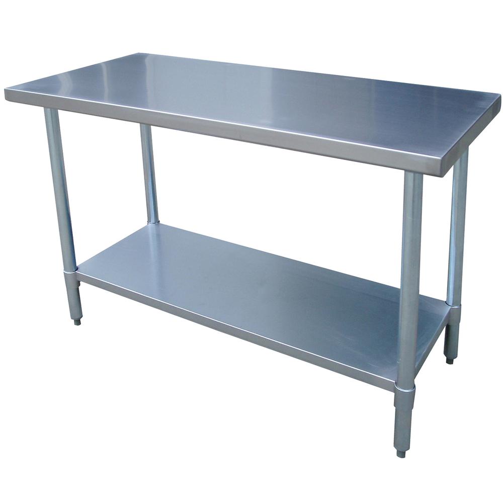 48" Stainless Steel Work Table with Casters & Shelf. Picture 2