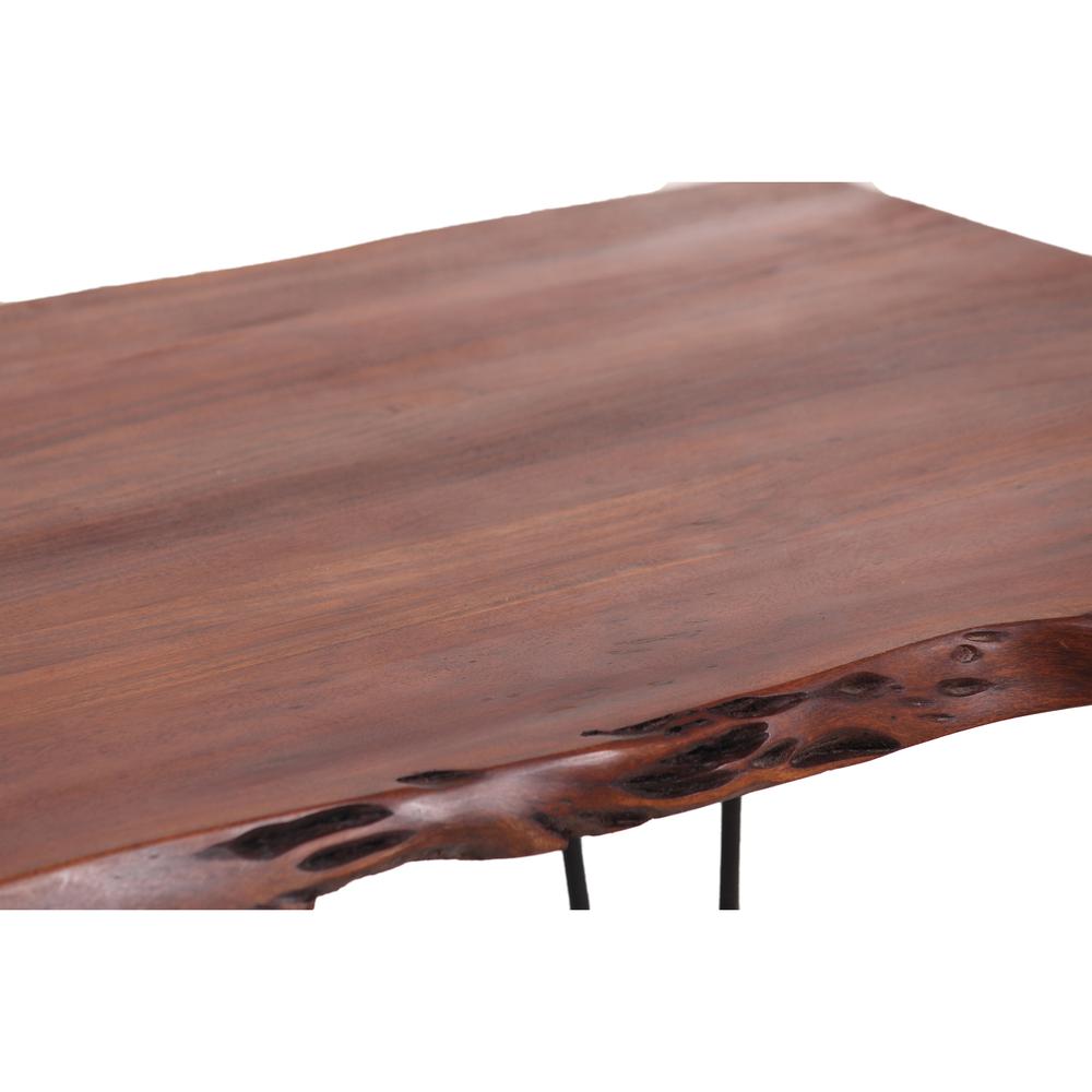 AmeriHome Acacia Live Edge Coffee Table with Hair Pin Legs. Picture 3