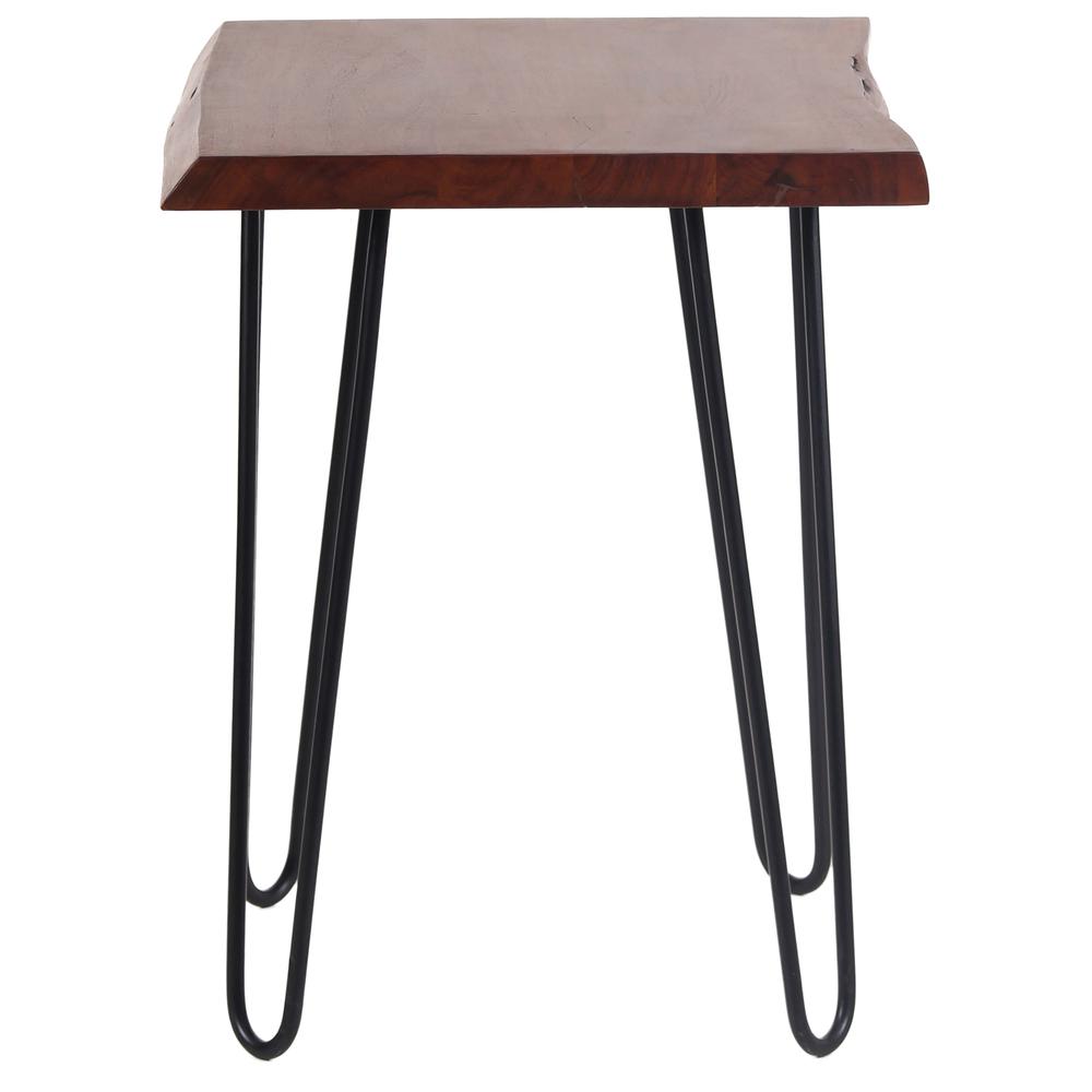 AmeriHome Acacia Live Edge End Table with Hair Pin Legs. Picture 4