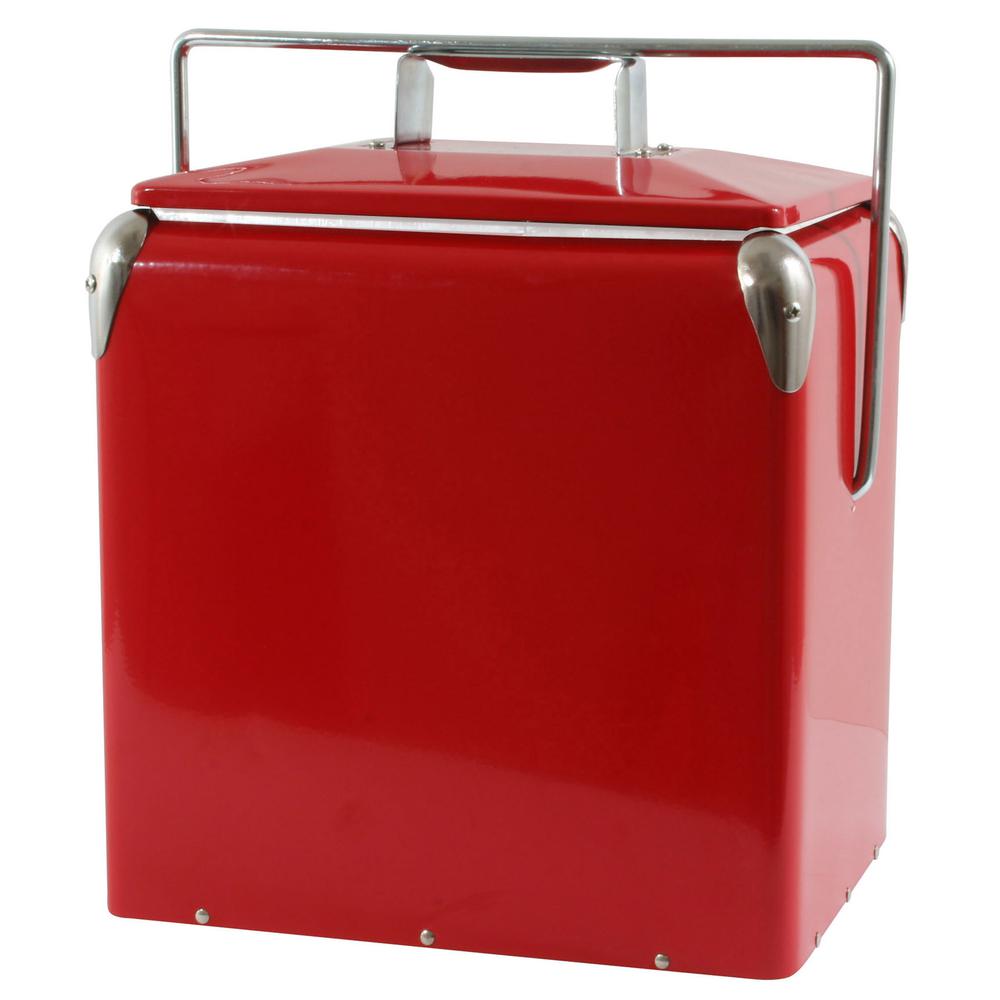 Retro Style Picnic Cooler - Red. Picture 1