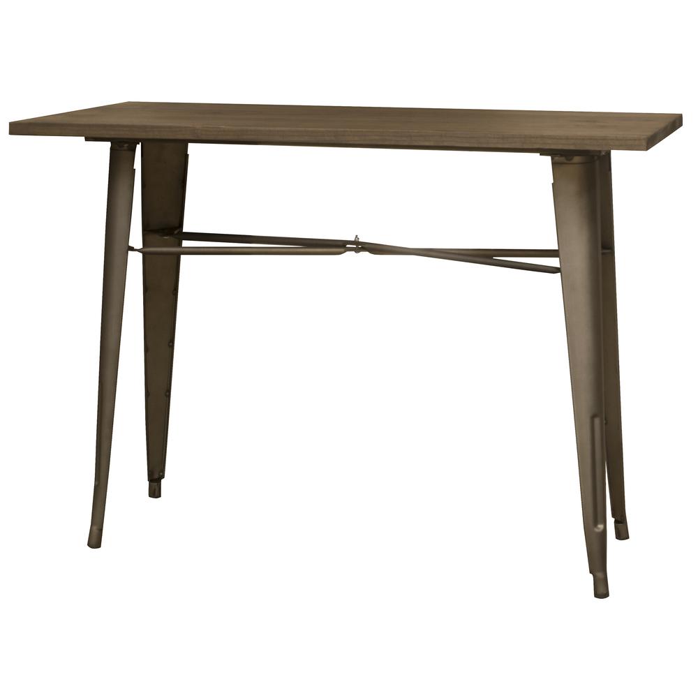 AmeriHome Loft Rustic Gunmetal Counter Height Dining Table. Picture 1