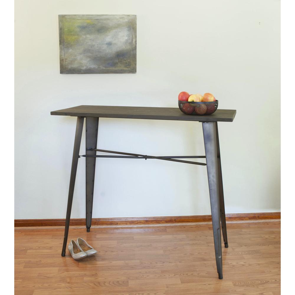 AmeriHome Loft Rustic Gunmetal Counter Height Dining Table. Picture 3