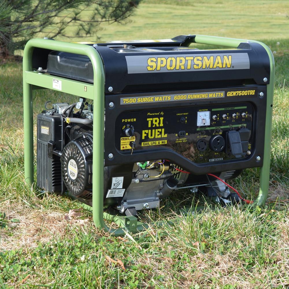 7500 Watt Portable Tri-Fuel Generator with CO Warning and Shut-off. Picture 5