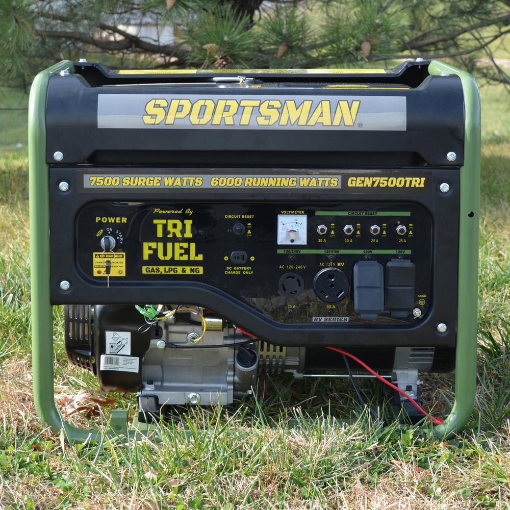 7500 Watt Portable Tri-Fuel Generator with CO Warning and Shut-off. Picture 6