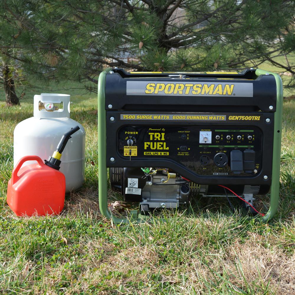 7500 Watt Portable Tri-Fuel Generator with CO Warning and Shut-off. Picture 3