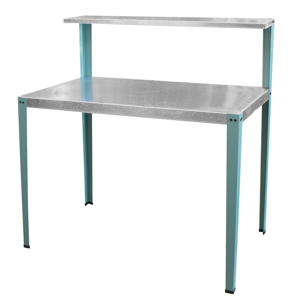 Multi-Use Steel Table/Work Bench with Teal Legs. Picture 2