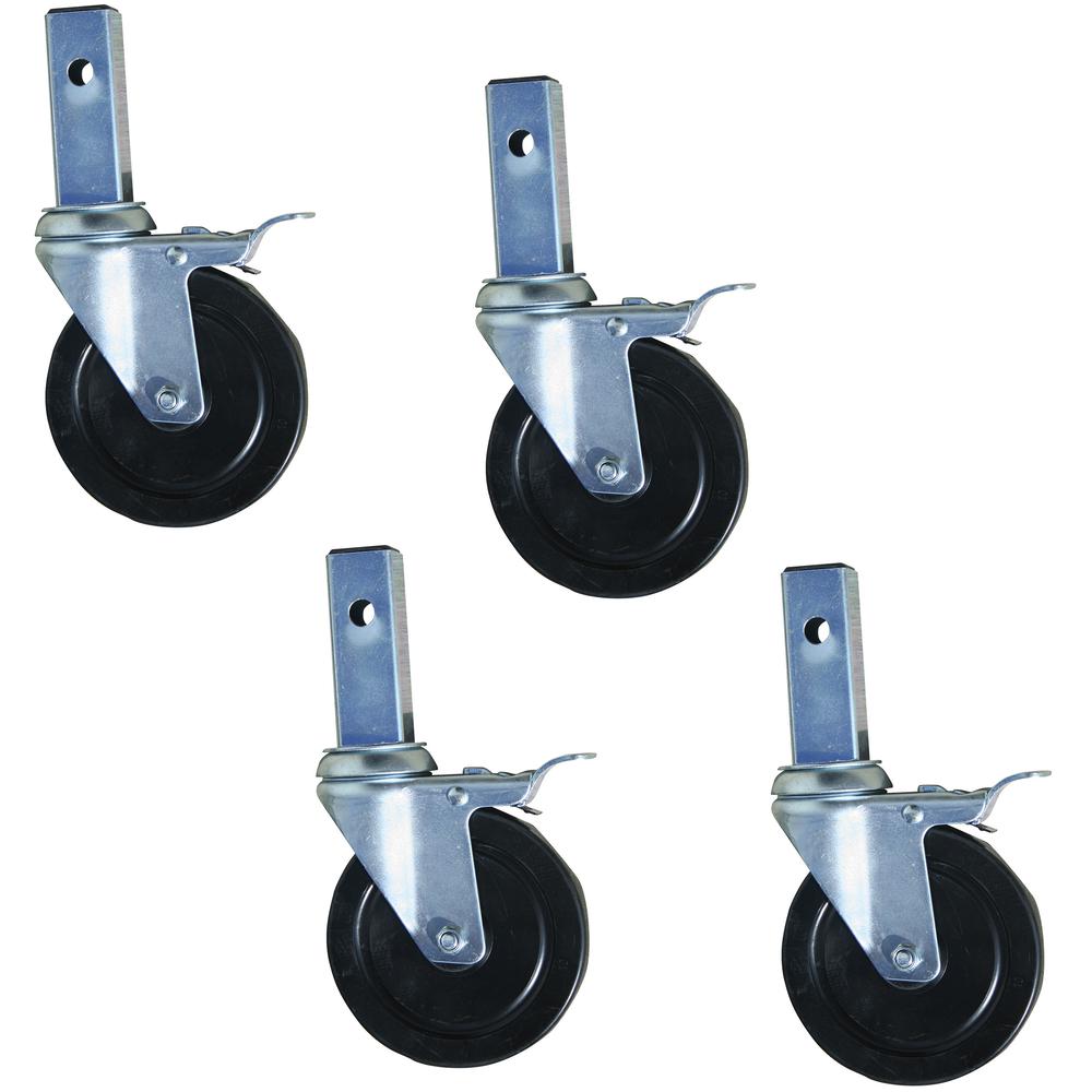 Heavy-Duty 5 Inch Hard Rubber Locking Caster- Set of 4. Picture 1
