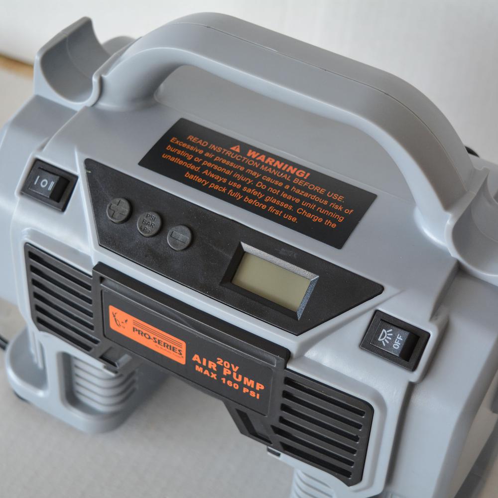 Cordless Digital Inflator Kit with 20V Lithium Ion Rechargeable Battery. Picture 3