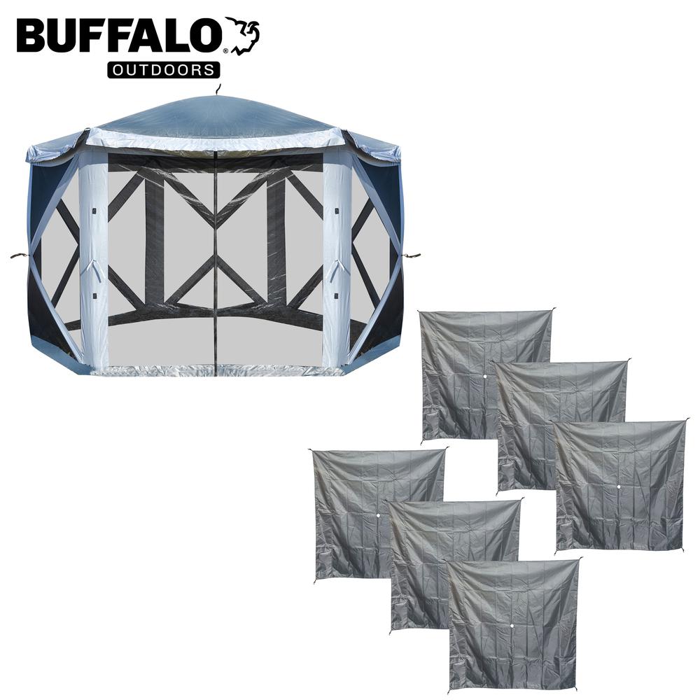 11 ft. x 11 ft. Screened Pop Up Shade Tent with Solid Sides. Picture 1