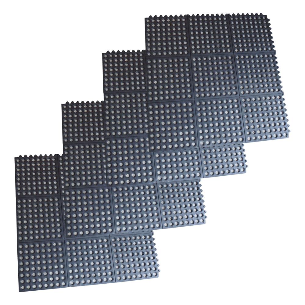 3 x 3 Foot Interlocking Rubber Mats - 4 Pack. Picture 1