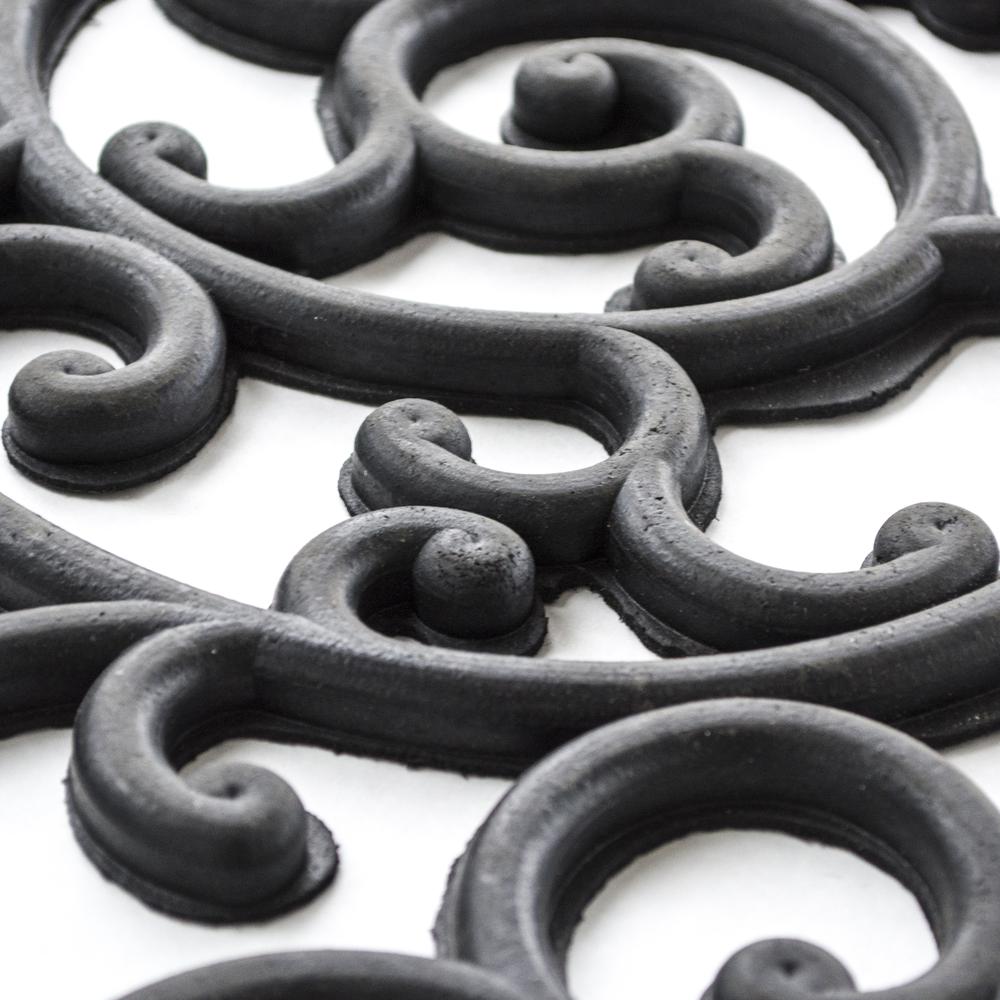 4 Ft x 2 Ft Decorative Scrollwork Entryway Rubber Door Mat - 2 Pack. Picture 5