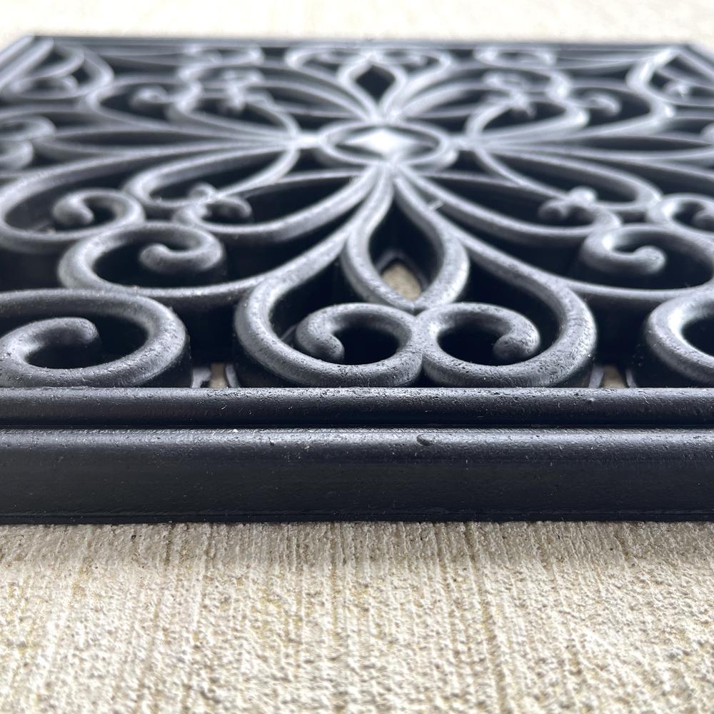4 Piece 12 inch Square Rubber Scrollwork Step Mat Set. Picture 5