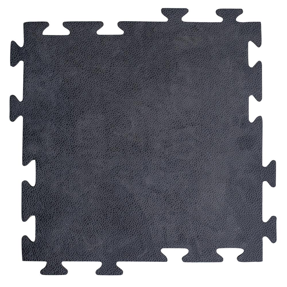 Smooth Interlocking Square Rubber Tile Mats - 4 Pack. Picture 2
