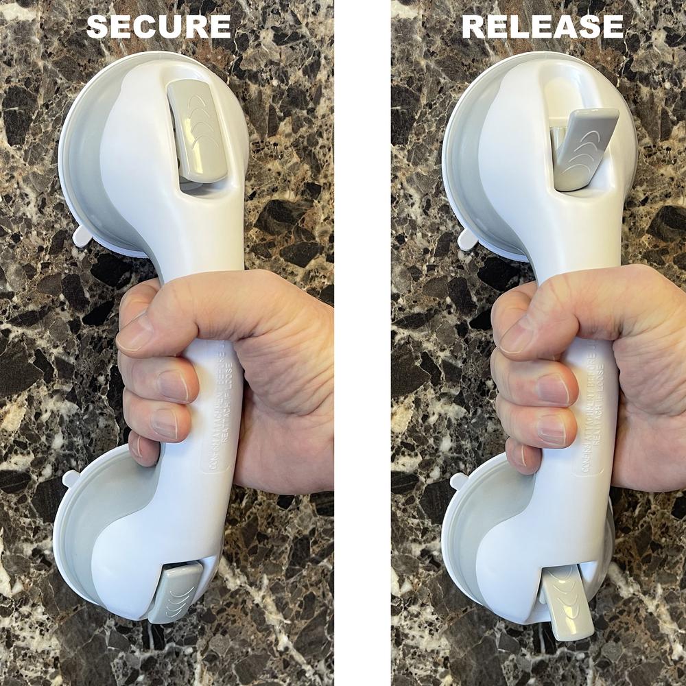 12 in. Repositionable Suction Grab Bar  - 2 Piece Set. Picture 4