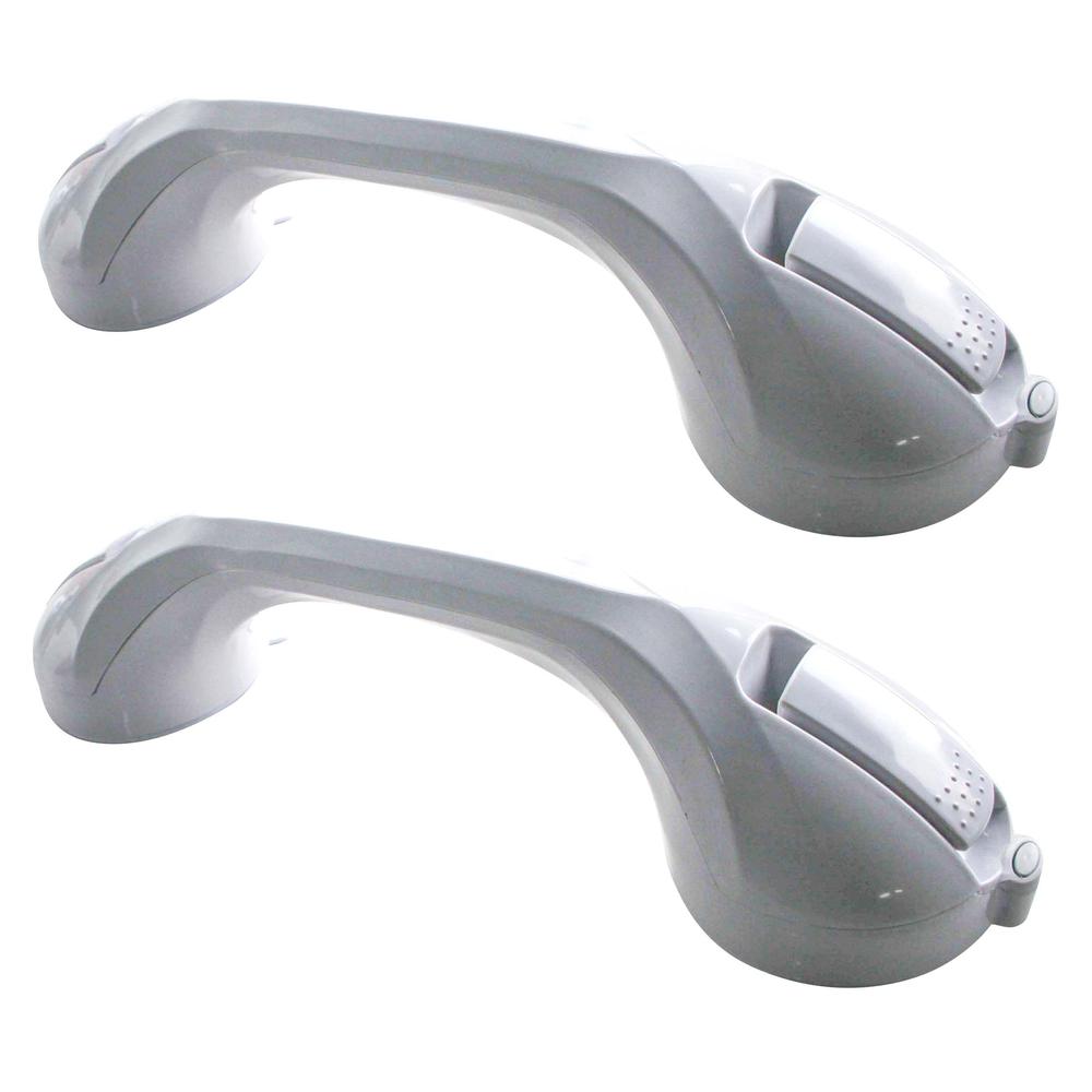 16 in. Repositionable Suction Grab Bar Set  - White 2 Piece Set. Picture 1