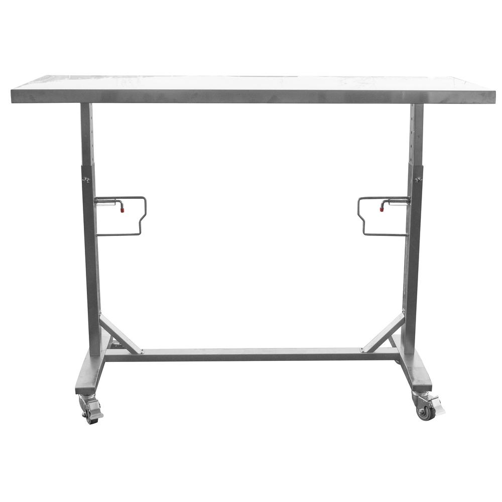 Stainless Steel Adjustable Height Work Table With Rolling Locking Casters. Picture 5