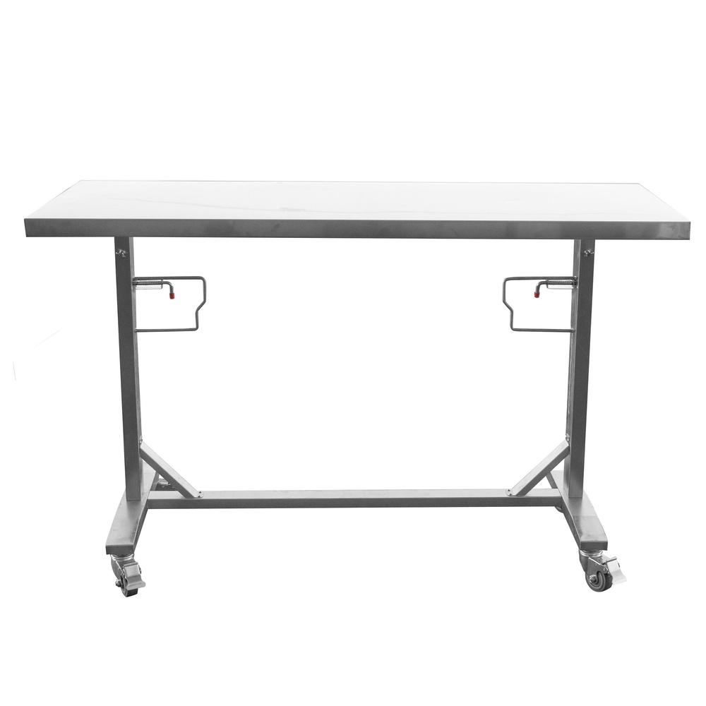 Stainless Steel Adjustable Height Work Table With Rolling Locking Casters. Picture 4