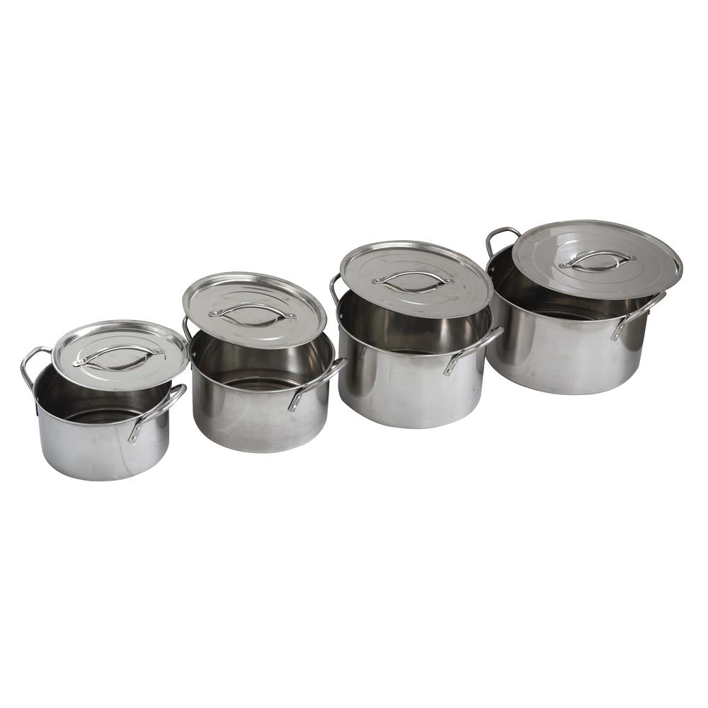 8 Piece Stainless Steel Stock Pot Set. Picture 1