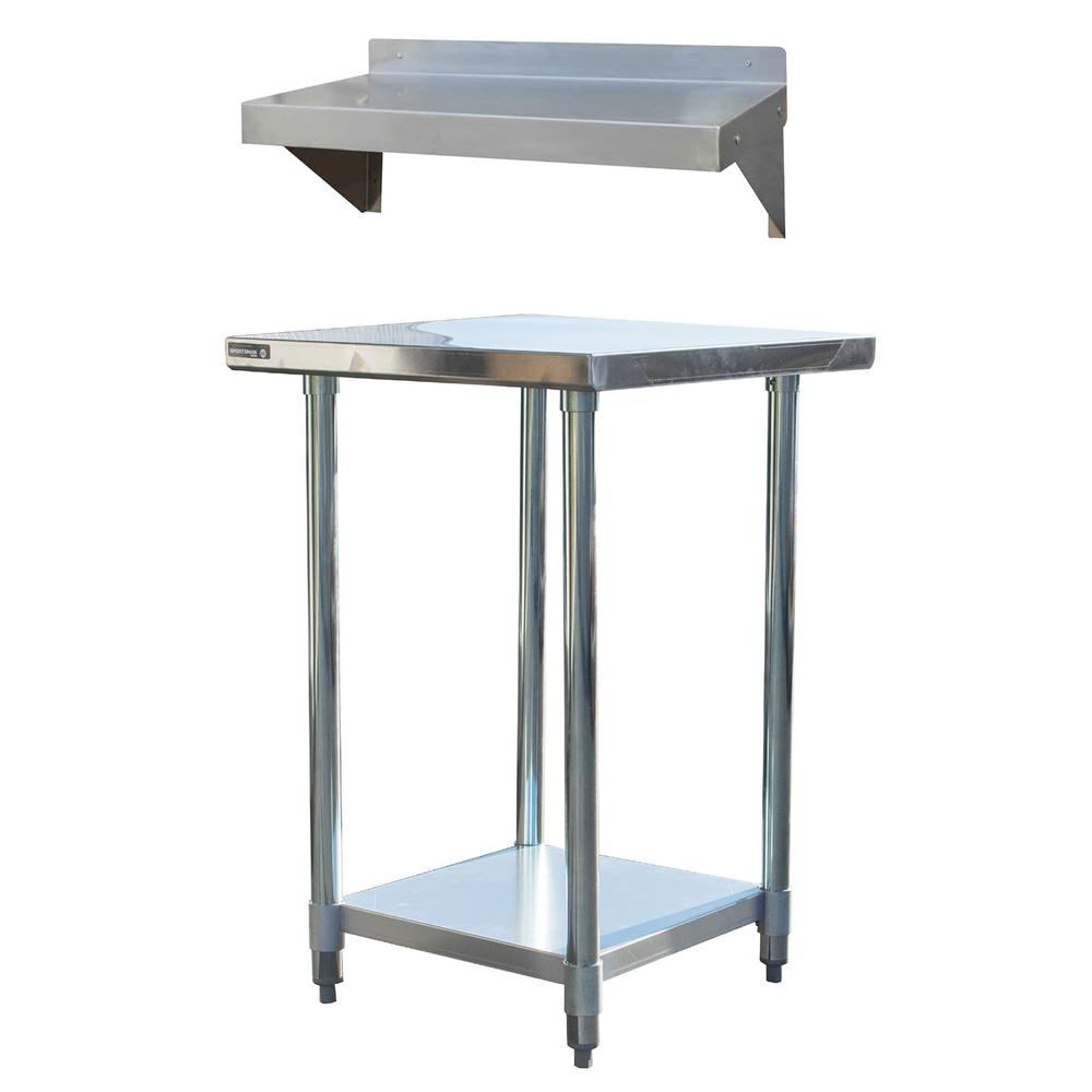Stainless Steel Work Station with 24 inch Workbench Table. Picture 1