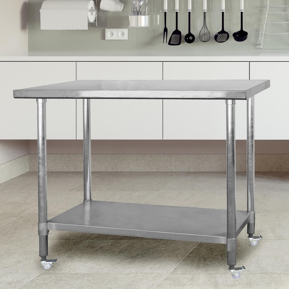 Stainless Steel Work Station with 48 inch Workbench Table. Picture 2