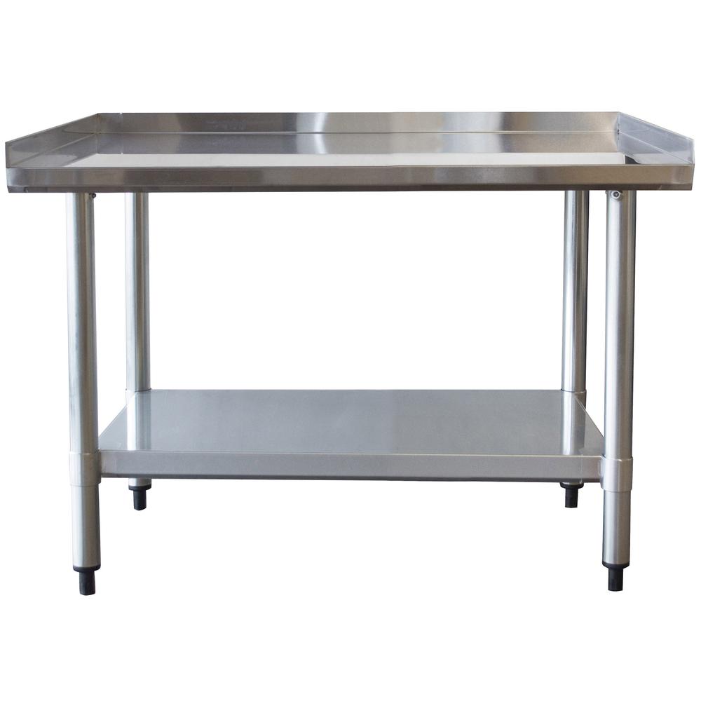 Upturned Edge Stainless Steel Work Table 24 x 36 Inches. Picture 1