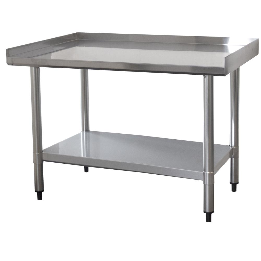 Upturned Edge Stainless Steel Work Table 24 x 36 Inches. Picture 2