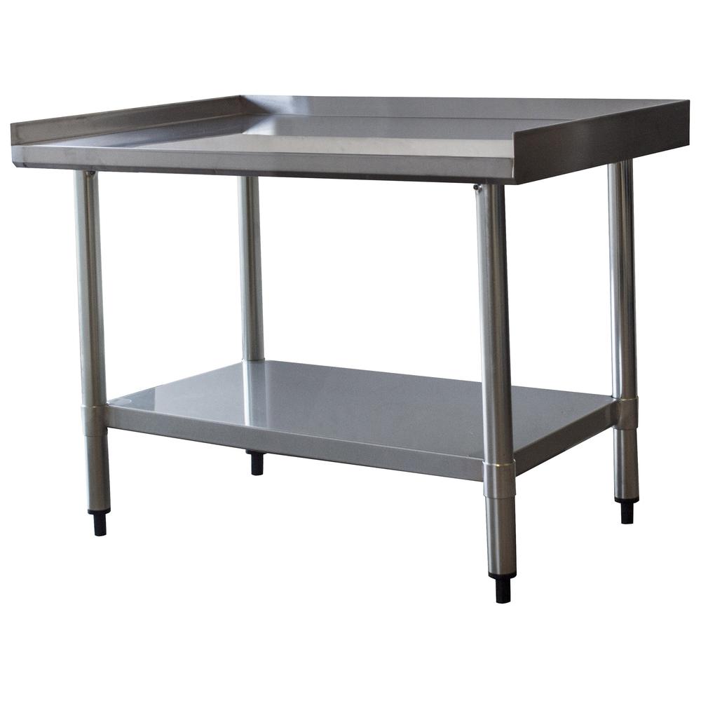 Upturned Edge Stainless Steel Work Table 24 x 36 Inches. Picture 3