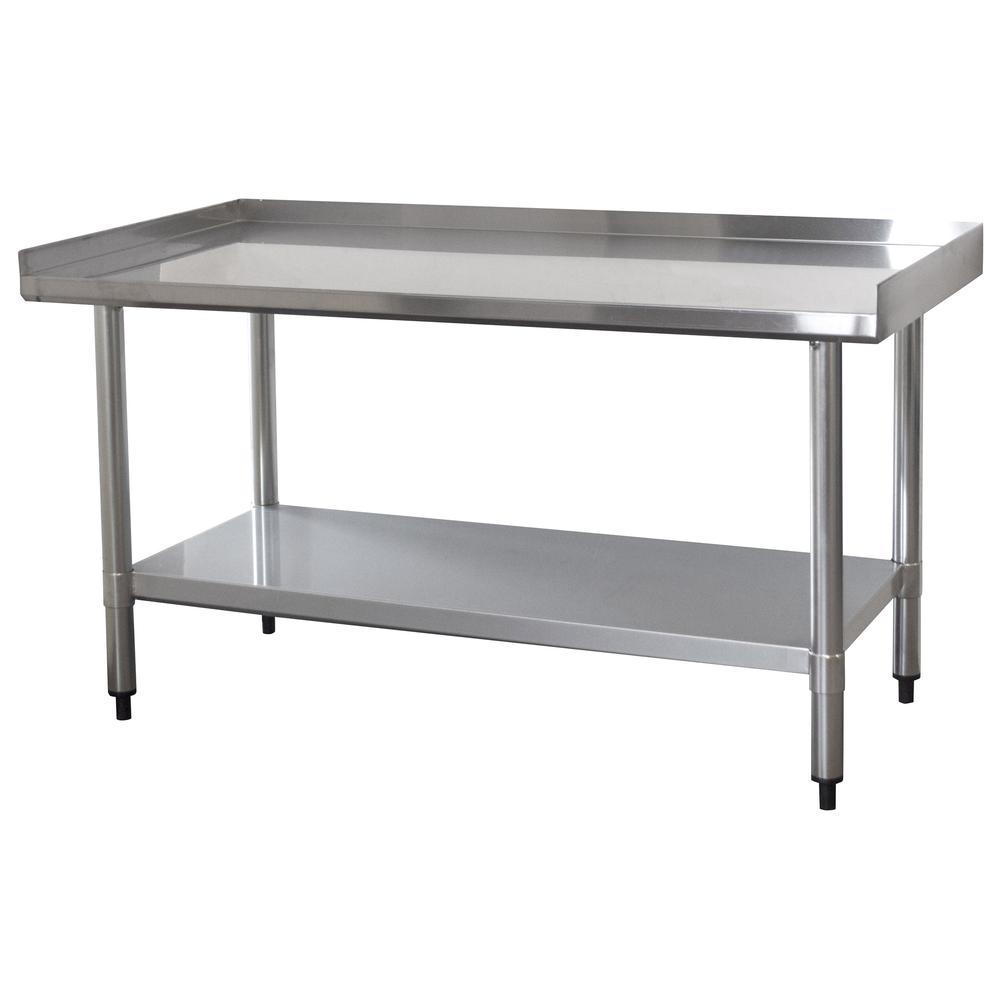 Upturned Edge Stainless Steel Work Table 24 x 48 Inches. Picture 2