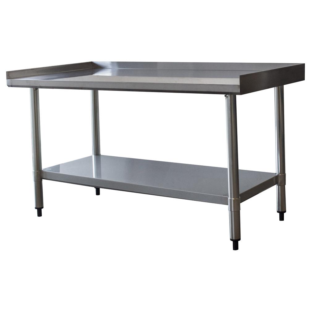 Upturned Edge Stainless Steel Work Table 24 x 48 Inches. Picture 3
