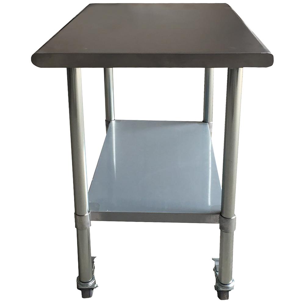 Stainless Steel Work Table with Casters 24 x 72 Inches. Picture 2
