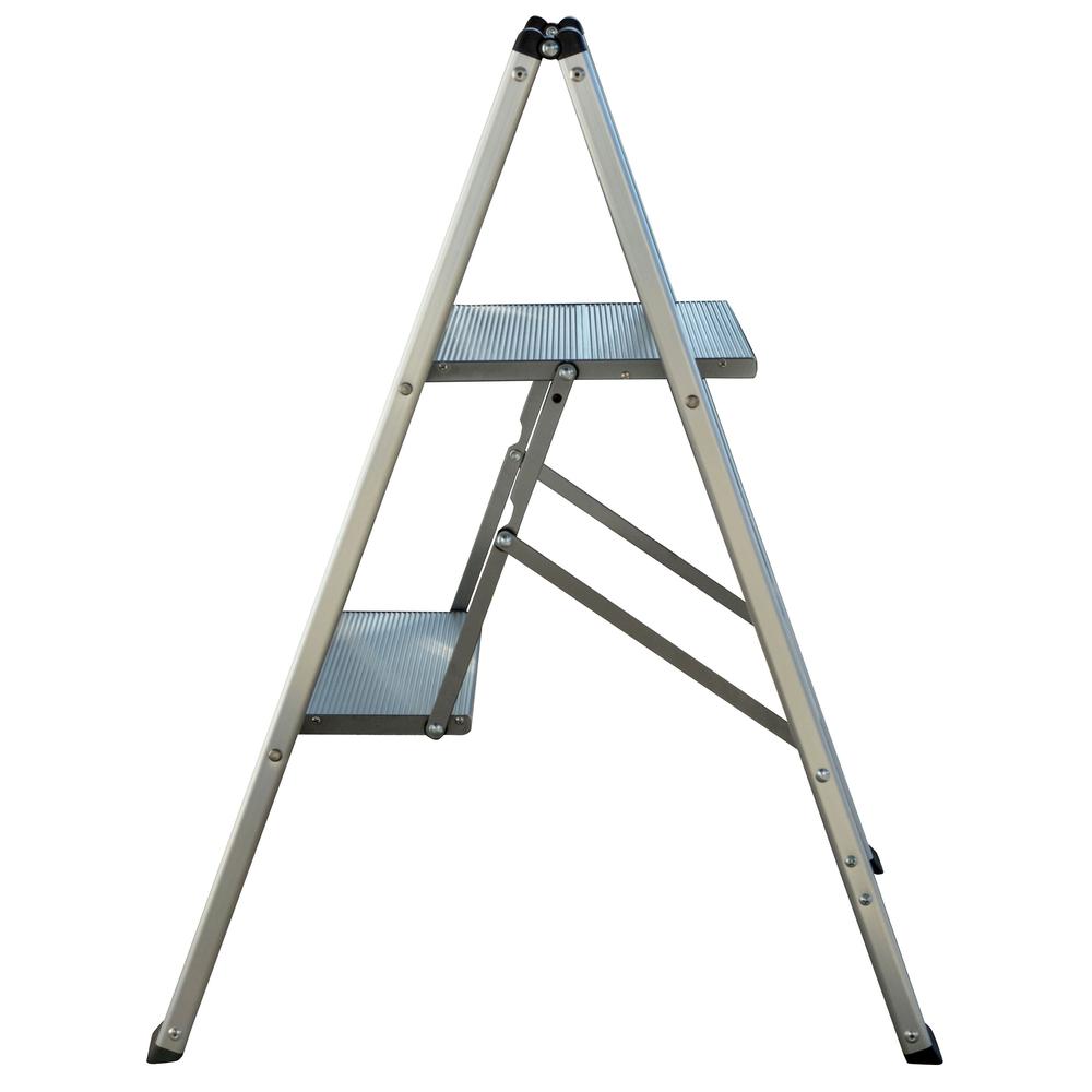 Ultra Slim Aluminum Two Step Folding Utility Step Ladder. Picture 2