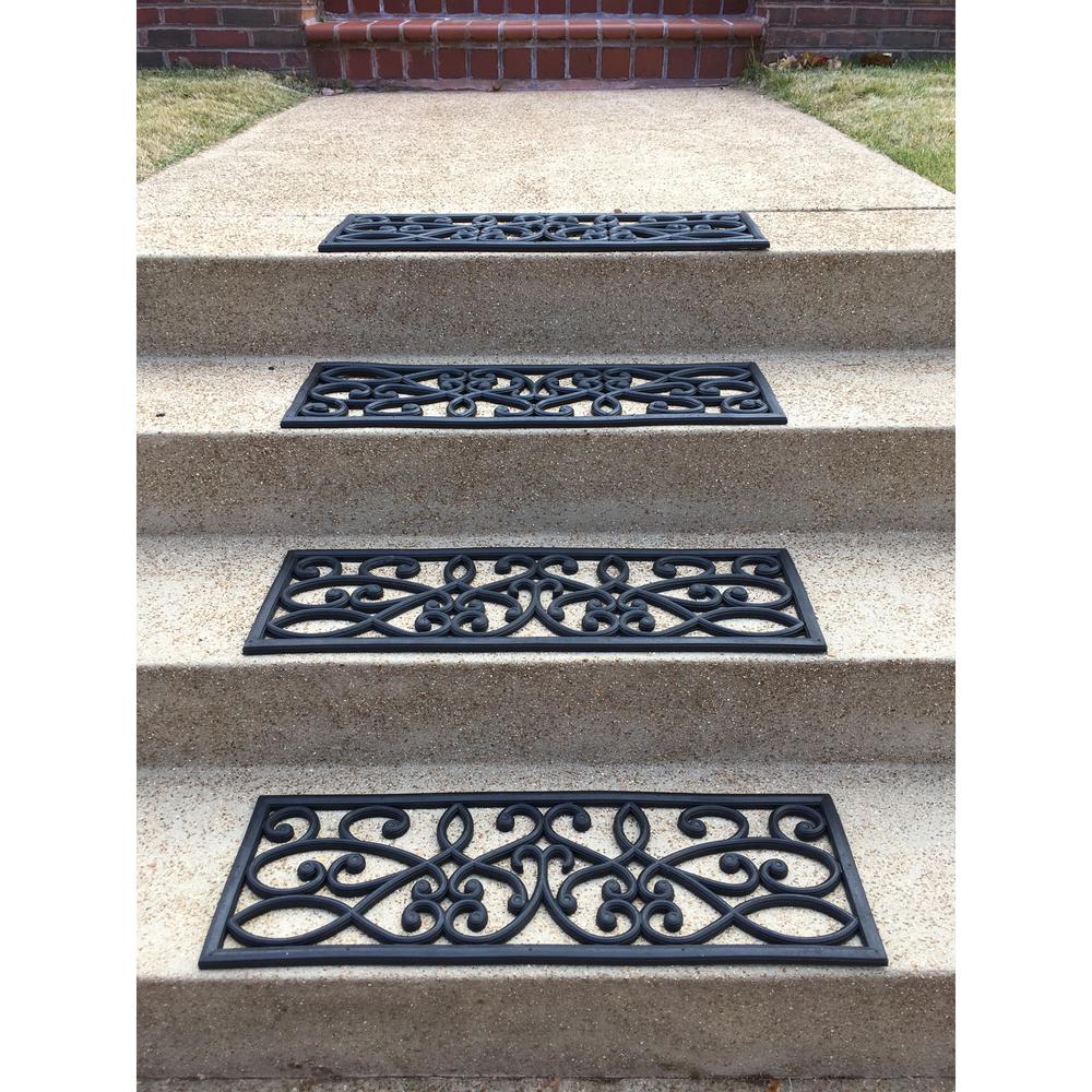 Decorative Scrollwork Entryway Rubber Mat Set - 5 Piece. Picture 5