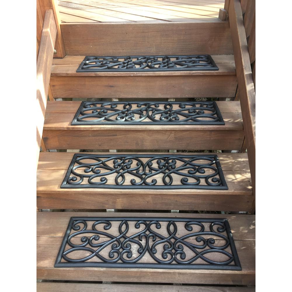 Decorative Scrollwork Entryway Rubber Mat Set - 5 Piece. Picture 8