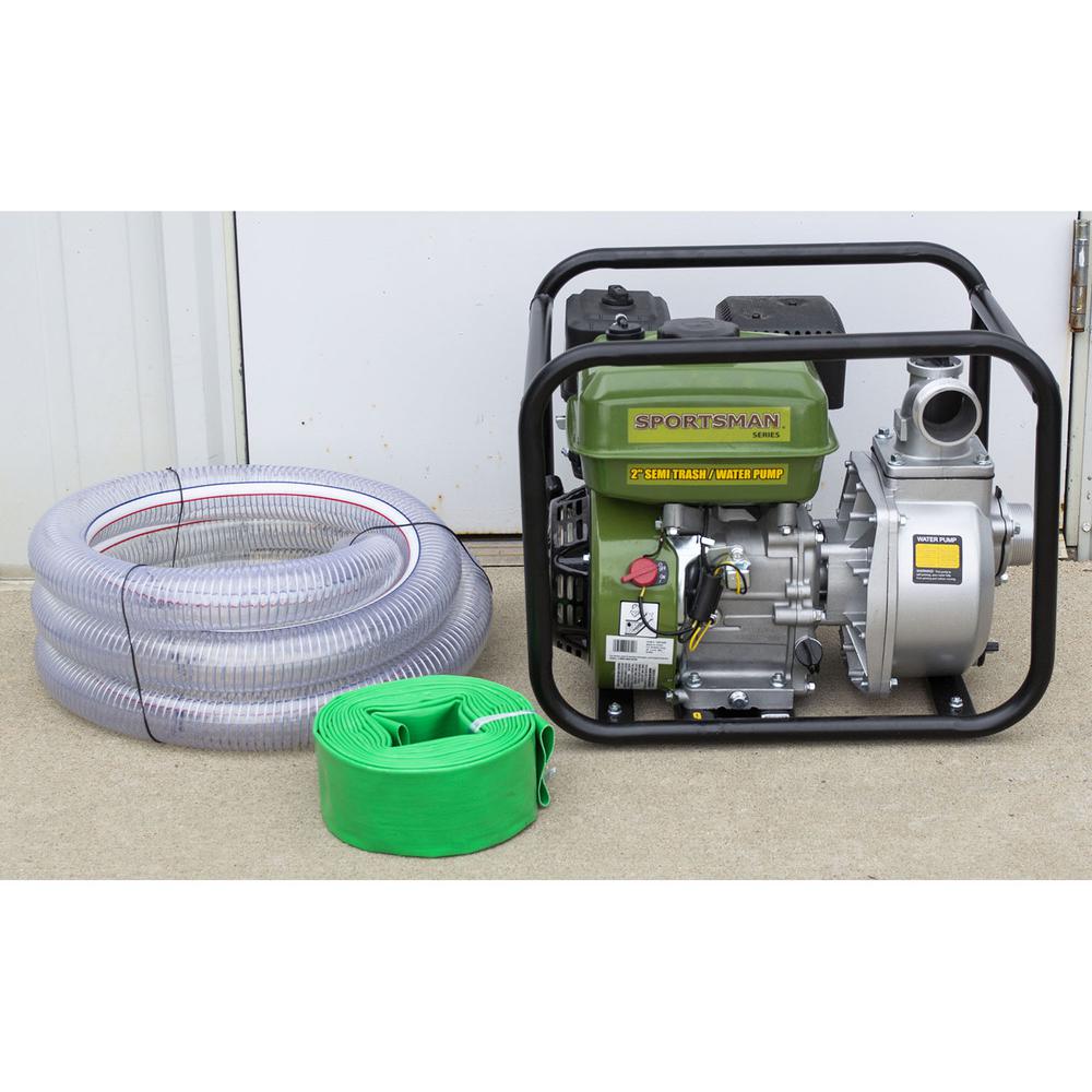 2 Inch Gasoline Semi Trash or Water Transfer Pump with Complete Hose Kit. Picture 4