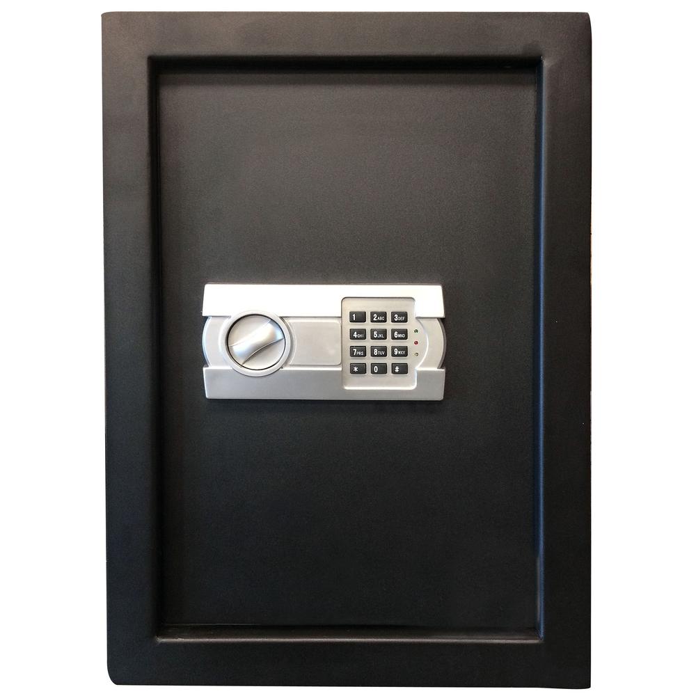Wall Safe with Electronic Lock - Black. Picture 1