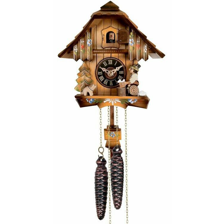 One Day Chalet Style Cuckoo Clock with Beer Drinker Raising His Mug. Picture 1