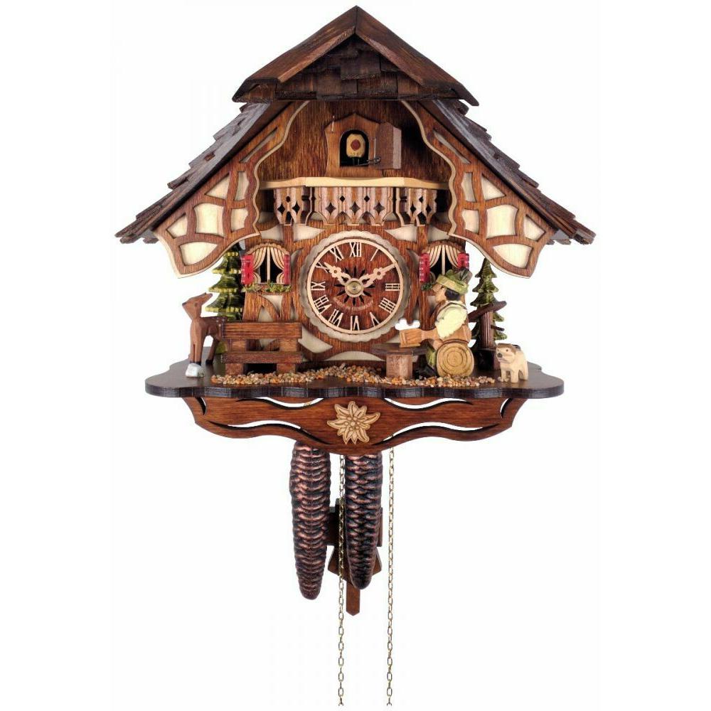 Chalet Style One Day Cuckoo Clock with Beer Drinker. Picture 1
