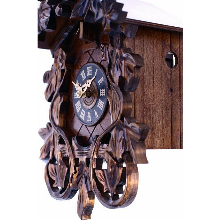 One Day Hand-carved Cuckoo Clock with Intricate Leaves & Vines. Picture 3