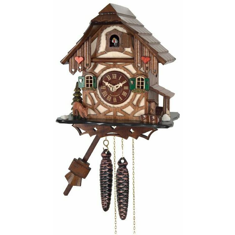 One Day cuckoo Clock Cottage with Deer, Tree, & Water Pump. Picture 1