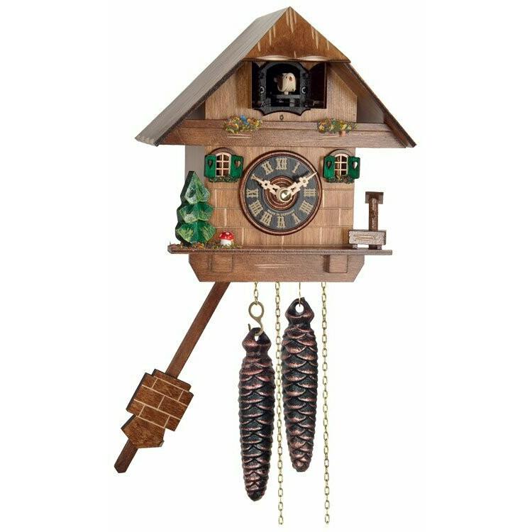 One Day Cuckoo Clock Cottage with Tree, Mushroom, and Water Pump. Picture 1