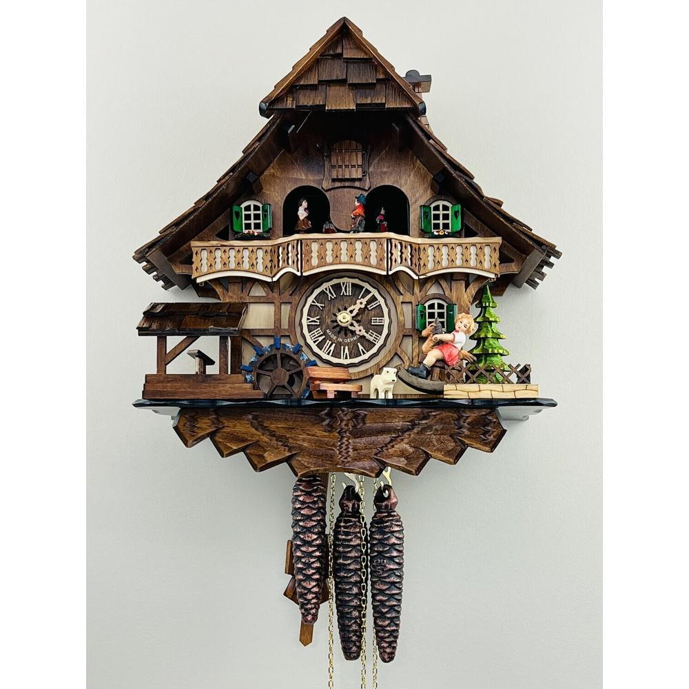 One Day Musical Black Forest Cuckoo Clock with Dancers. Picture 1